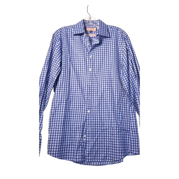 Thomas Pink Slim Fit Blue/White Check Shirt 15.5"/39cm - Picture 4 of 8